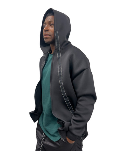 Jacheta neagra cu design oversize