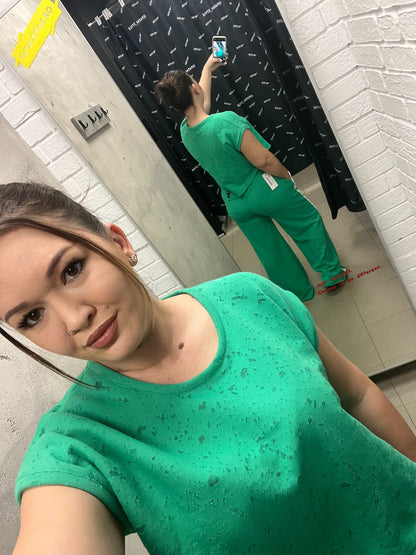 Trening verde cu dunga alba