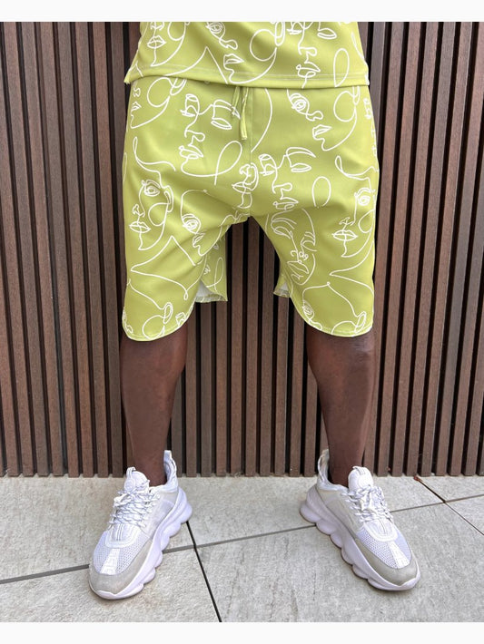 Pantaloni verzi cu design grafic