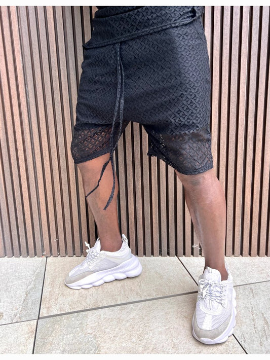 Pantaloni scurti negri • lace