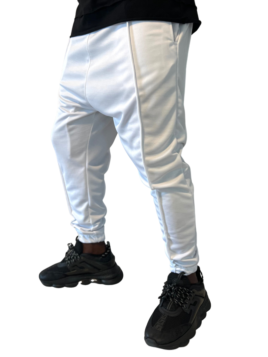 Pantaloni albi cu design elegant