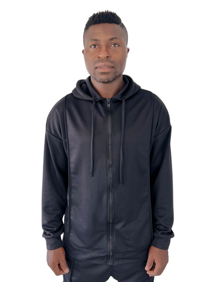 Hanorac negru cu detalii negre