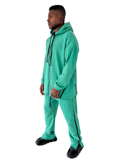 Compleu verde cu detalii negre