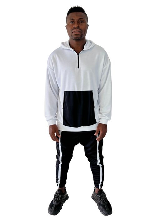Compleu in combinatie alb/negru