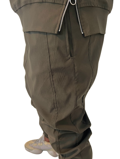 Pantaloni kaki cu elastec