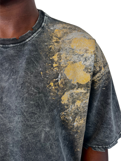 Tricou gri vopsit manual