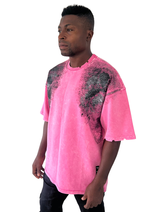 Tricou roz vopsit