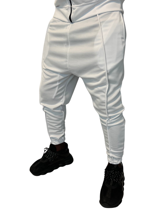 Pantaloni albi cu design elegant