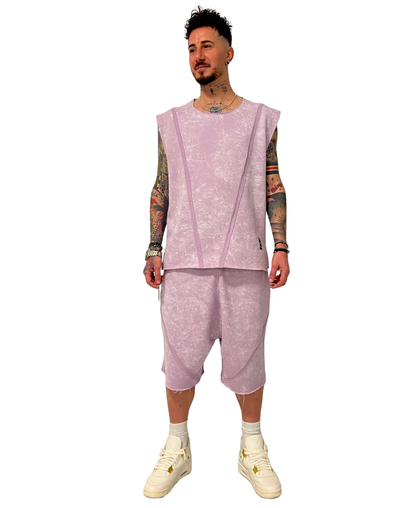 Compleu cu pantalon scurt purple-faded