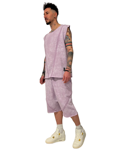 Compleu cu pantalon scurt purple-faded