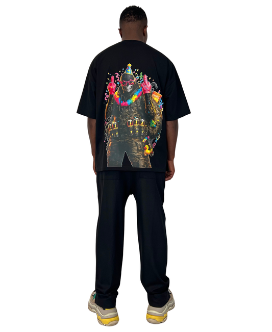 Tricou negru cu print