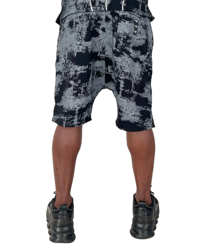 Pantaloni scurti negri/gri-faded