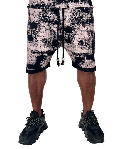 Pantaloni scurti negri/roz-faded