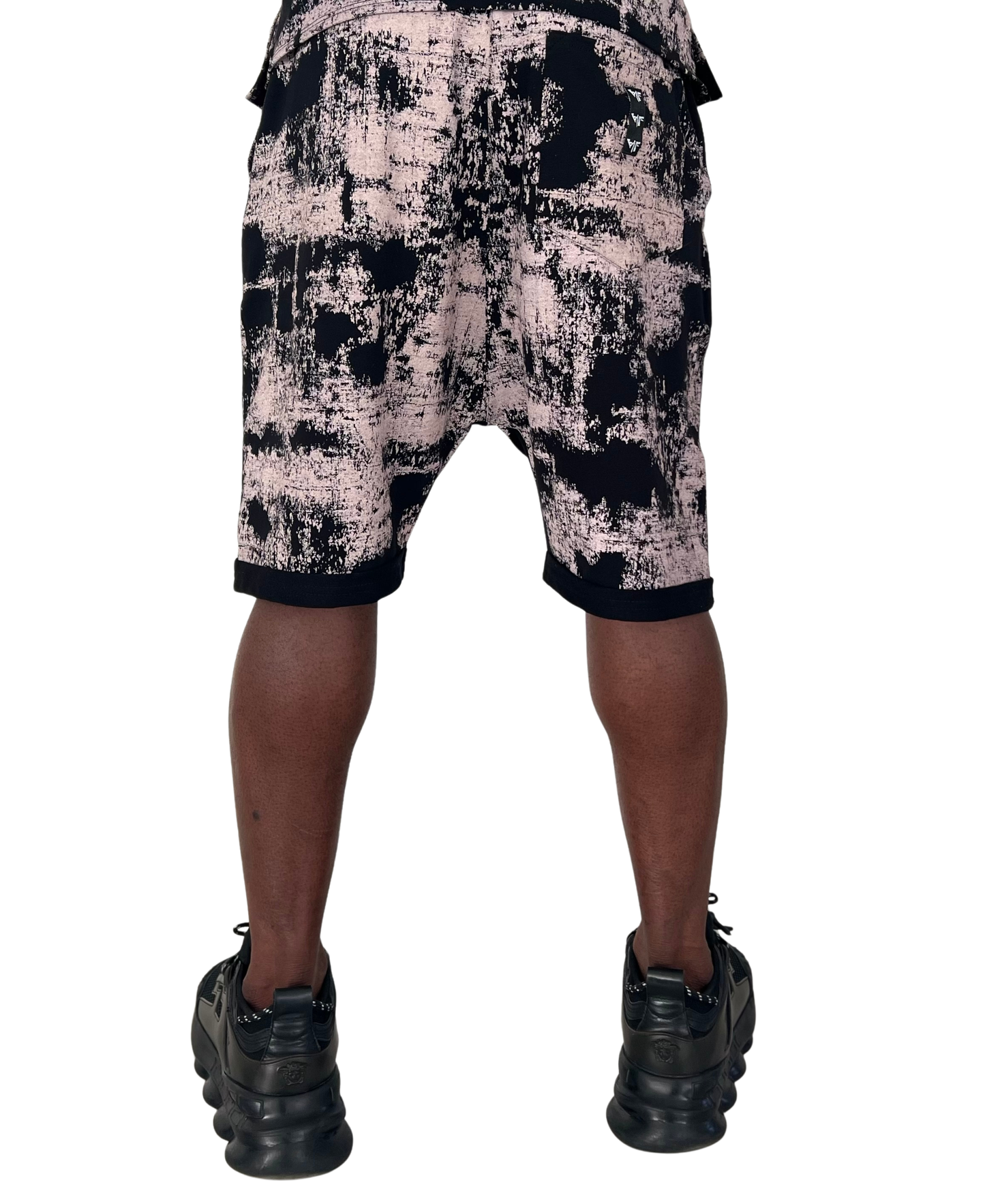 Pantaloni scurti negri/roz-faded