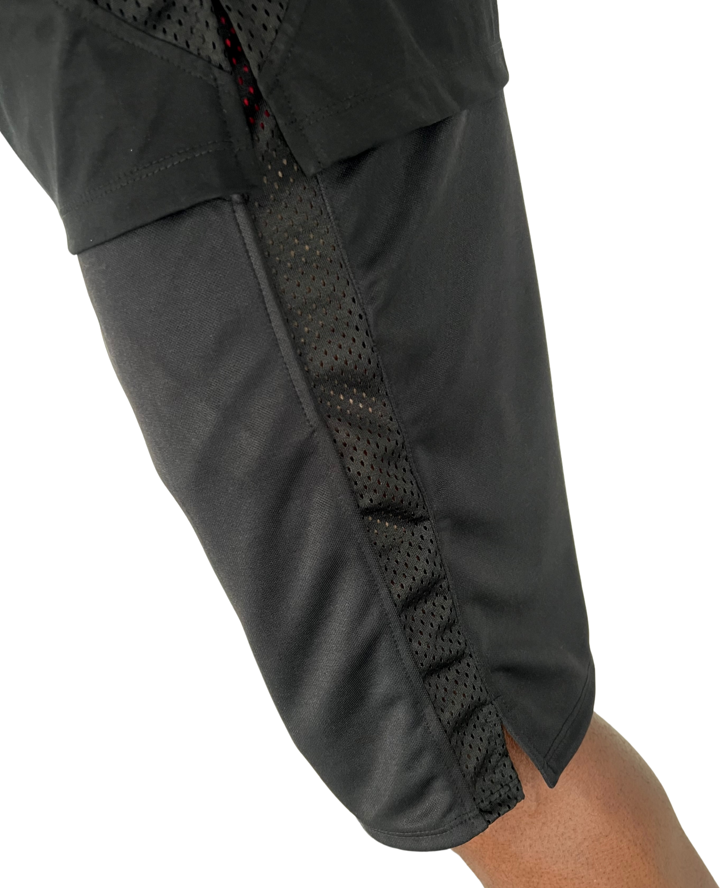 Compleu negru cu dunga din plasa neagra