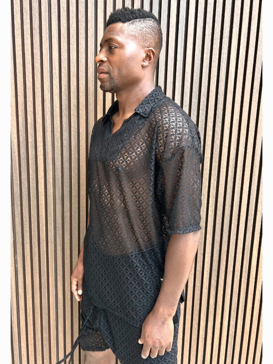 Tricou negru • lace