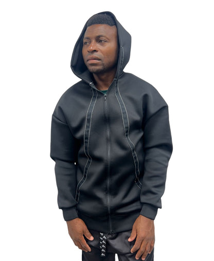 Jacheta neagra cu design oversize