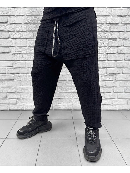 Pantaloni negri din material vaporos