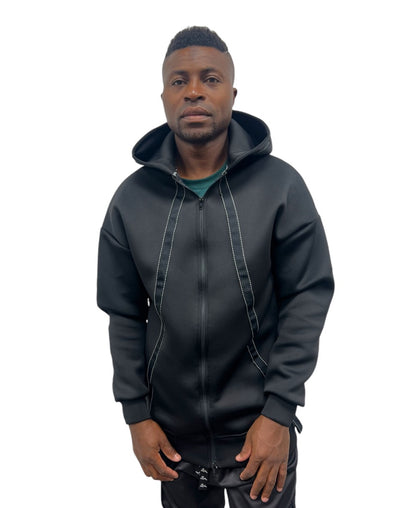 Jacheta neagra cu design oversize