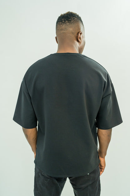 Tricou negru cu fas catifelat