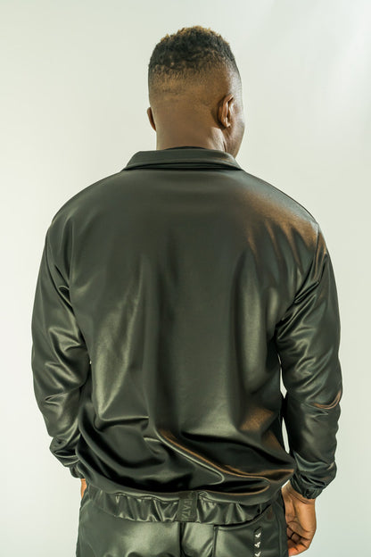 Bluza cu fermoar din material flexibil, de trening