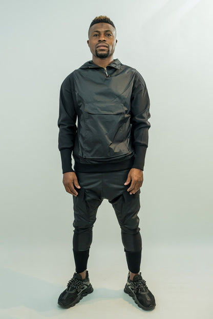 Hanorac in combinatie cu fas si maneca cu deget