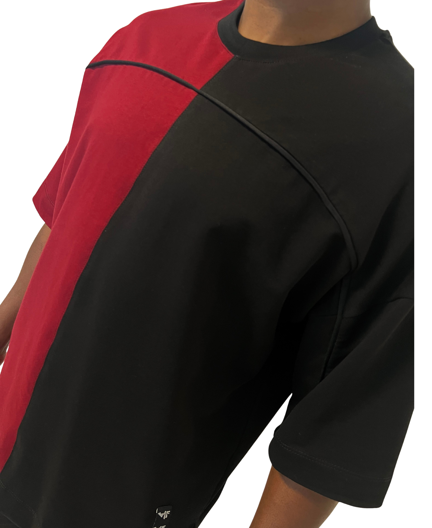 Tricou in combinatie negru/visiniu