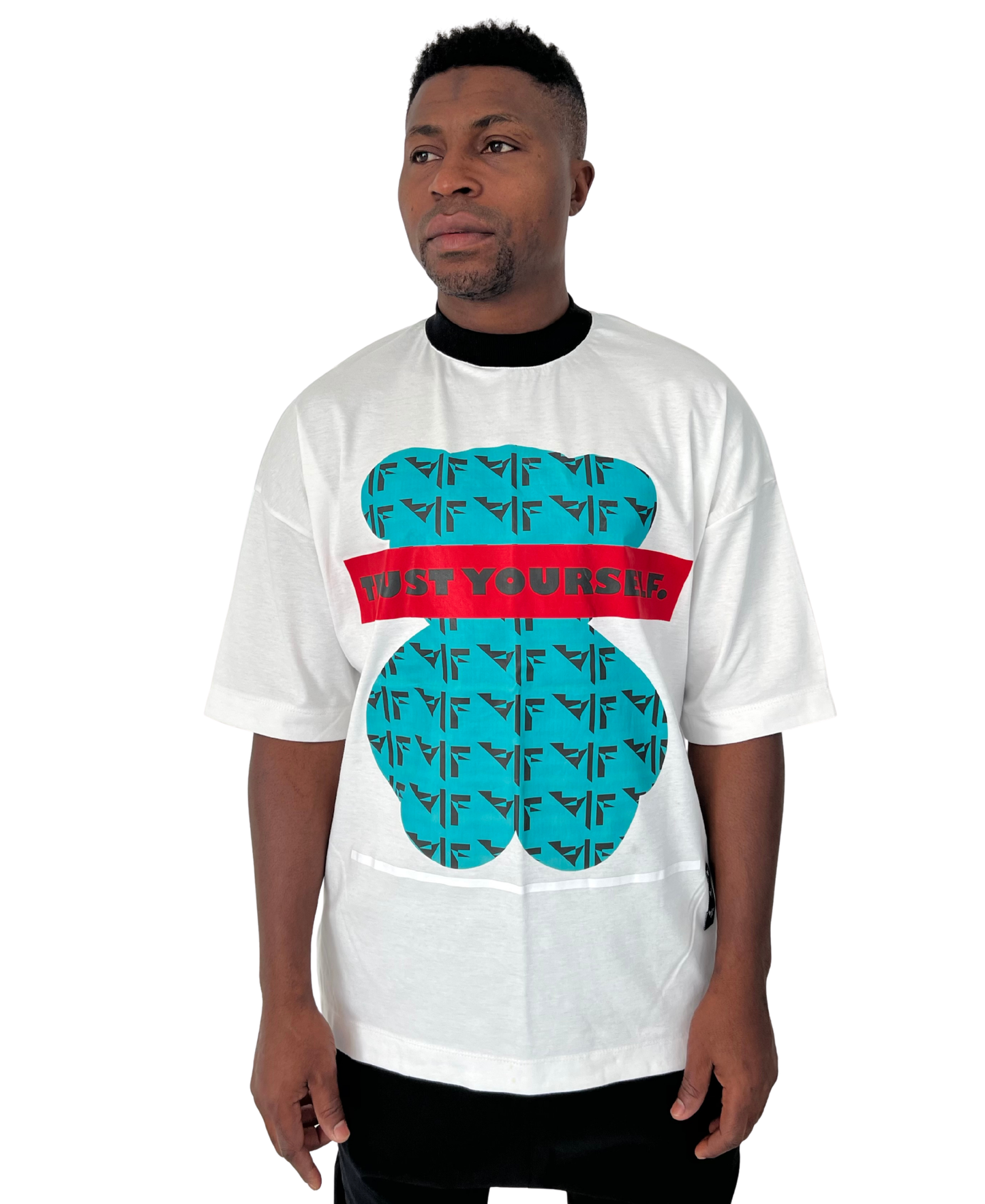 Tricou alb cu print ursulet