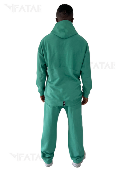 Compleu verde cu insertii pe dos