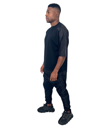 Compleu negru combinat cu fas