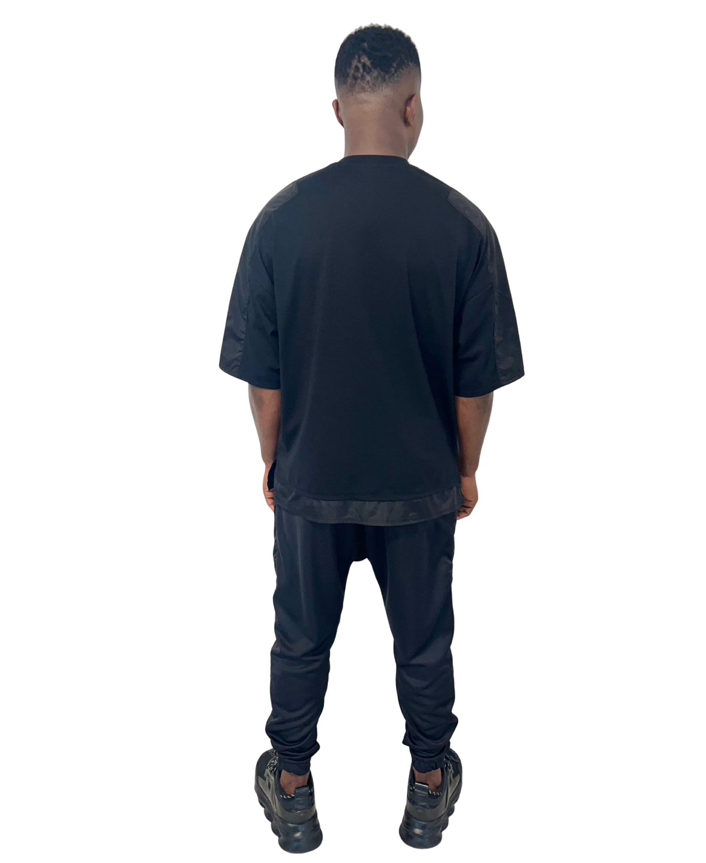 Compleu negru combinat cu fas