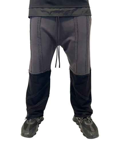 Pantaloni gri inchis/negru