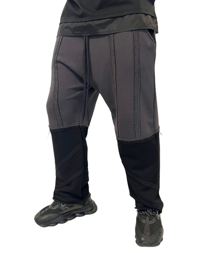 Pantaloni gri inchis/negru