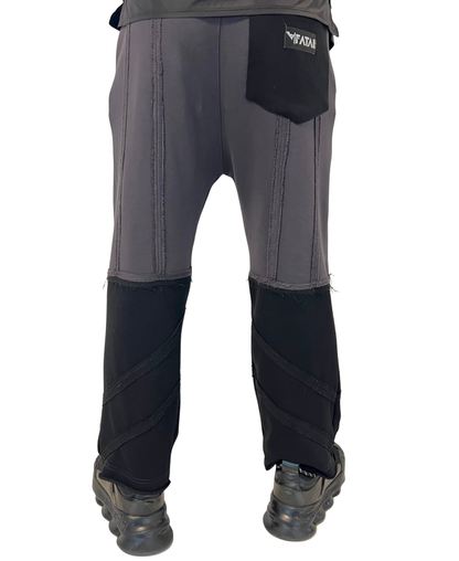 Pantaloni gri inchis/negru