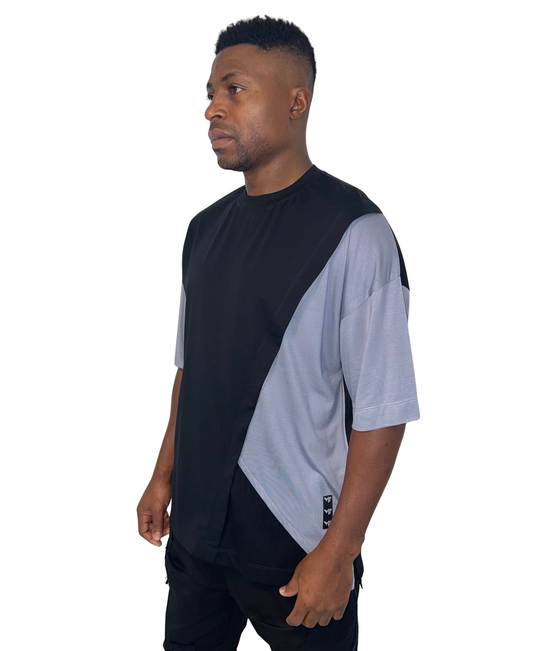 Tricou negru cu detalii gri