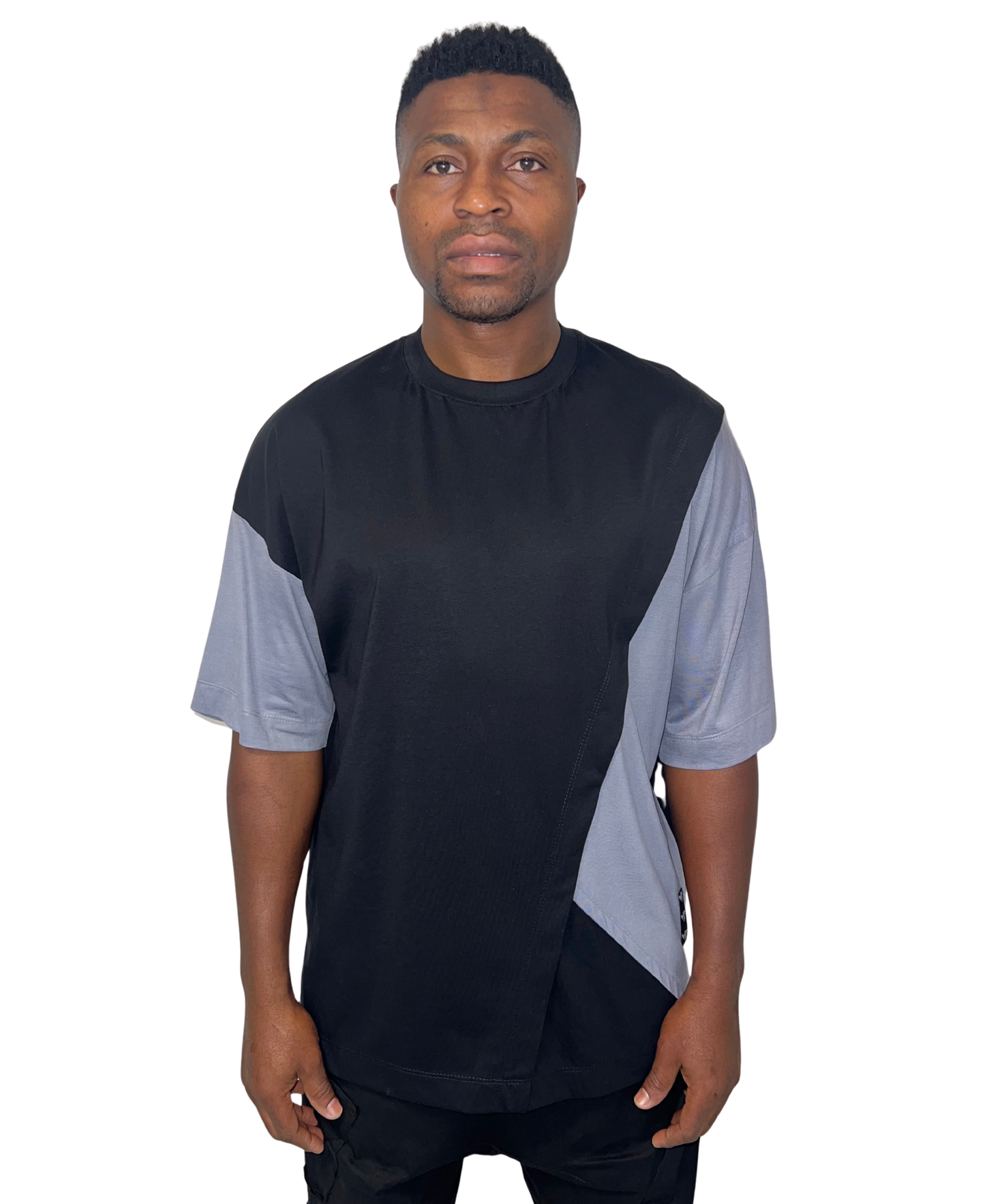 Tricou negru cu detalii gri