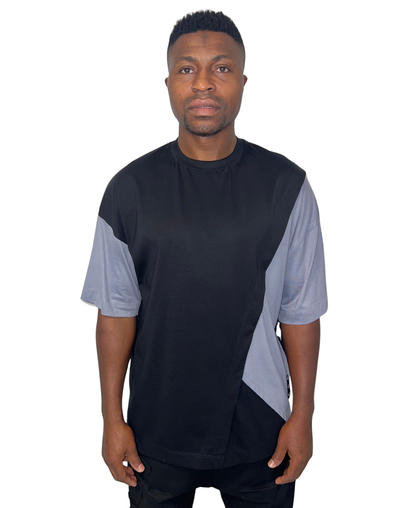 Tricou negru cu detalii gri