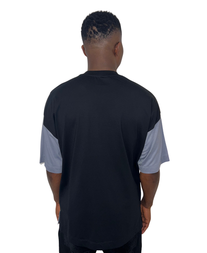 Tricou negru cu detalii gri