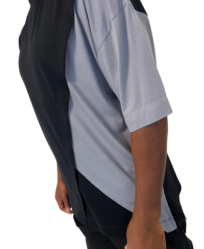 Tricou negru cu detalii gri