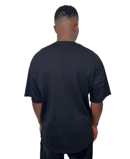 Tricou negru cu fermoar negru si extensie