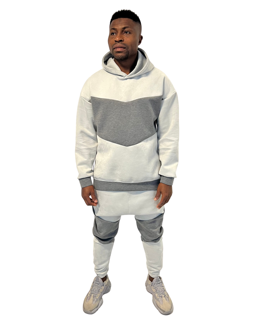 Trening in doua nuante de gri - din piele intoarsa (material dublat)