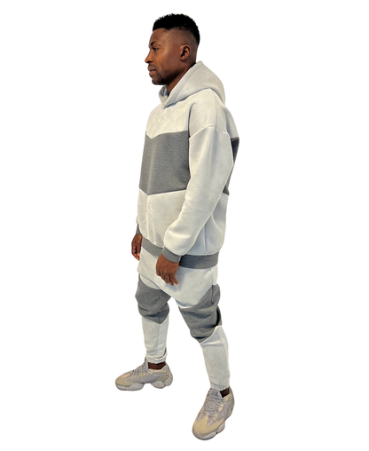 Trening in doua nuante de gri - din piele intoarsa (material dublat)