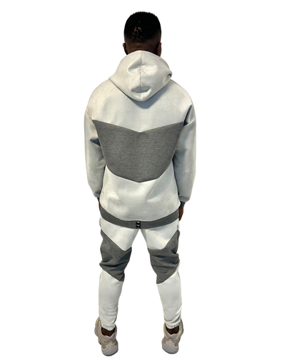 Trening in doua nuante de gri - din piele intoarsa (material dublat)