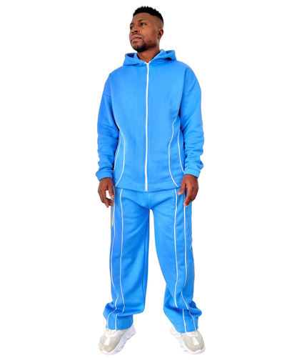 Trening bleu cu detalii albe