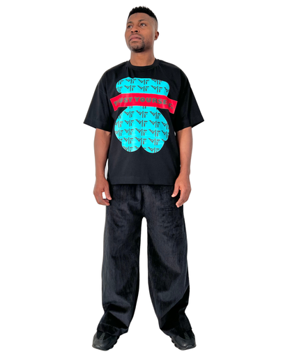 Tricou negru cu print ursulet