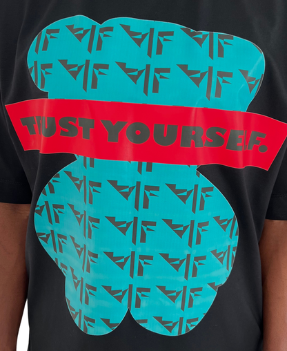 Tricou negru cu print ursulet