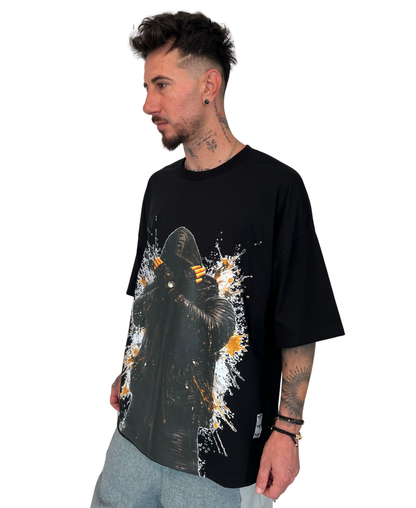 Tricou negru cu print