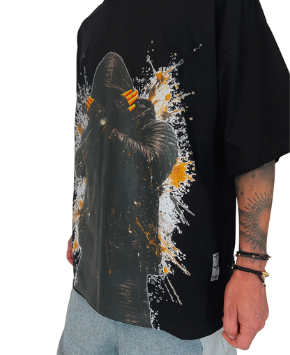 Tricou negru cu print