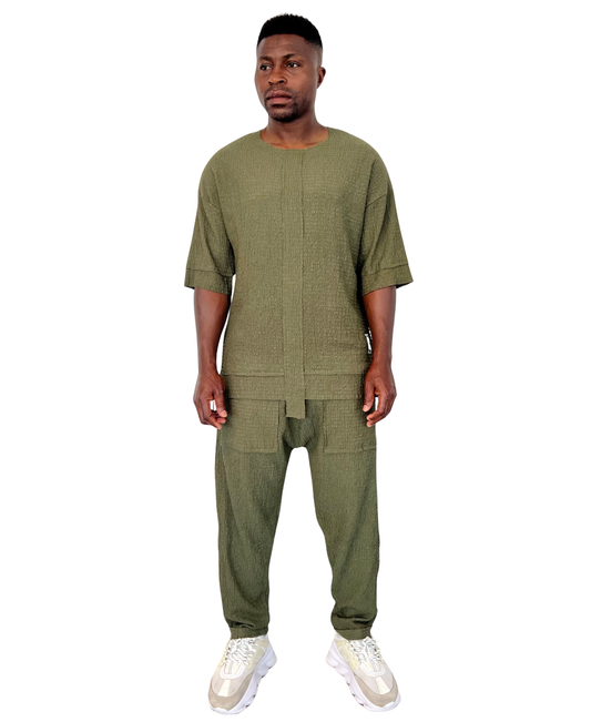 Compleu cu pantaloni lungi kaki