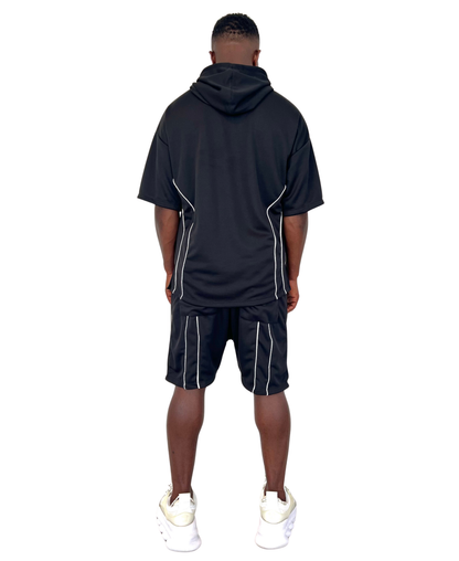 Compleu negru cu vipusca alba